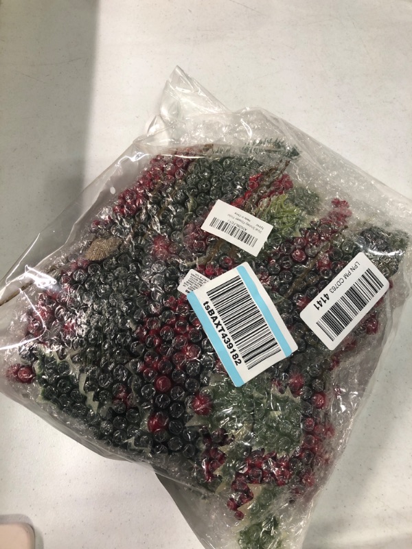 Photo 2 of 16 Pack Artificial Christmas Picks Assorted Red Berry Picks Stems Faux Pine Picks Spray with Pinecones Apples Holly Leaves for Christmas Floral Arrangement Wreath Winter Holiday Season Décor