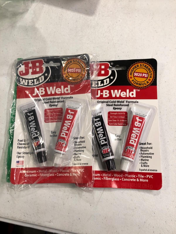 Photo 2 of J-B Weld Original Epoxy, Steel Reinforced Epoxy, High Strength - 2 Pack, Dark Grey (8265S-2) 2 oz - 2 pack Epoxy