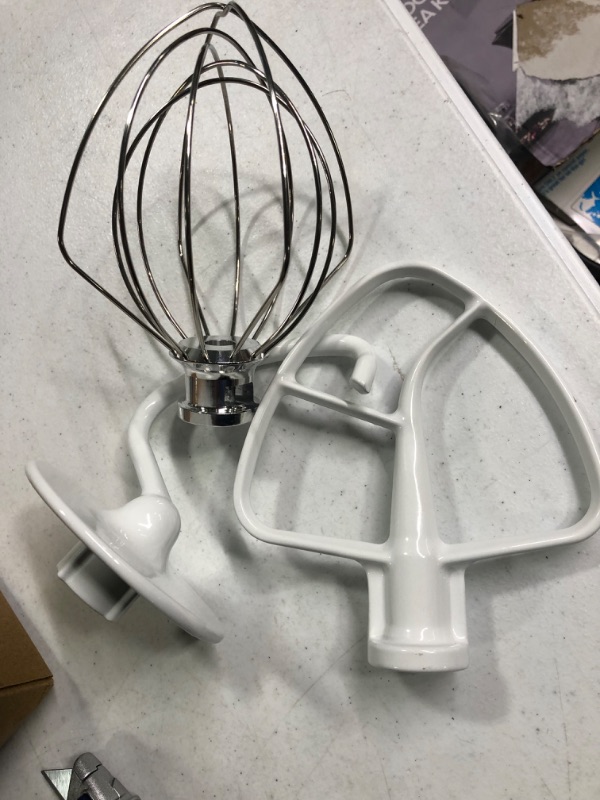 Photo 2 of 3 Pieces Stand Mixers Repair Set for Kitchen Tilt-Head Stand Mixers K45DH Dough Hook K45B Coated Flat Blade Paddle K45WW Wire Whip Replace for Kitchen-aid Accessories by AMI PARTS