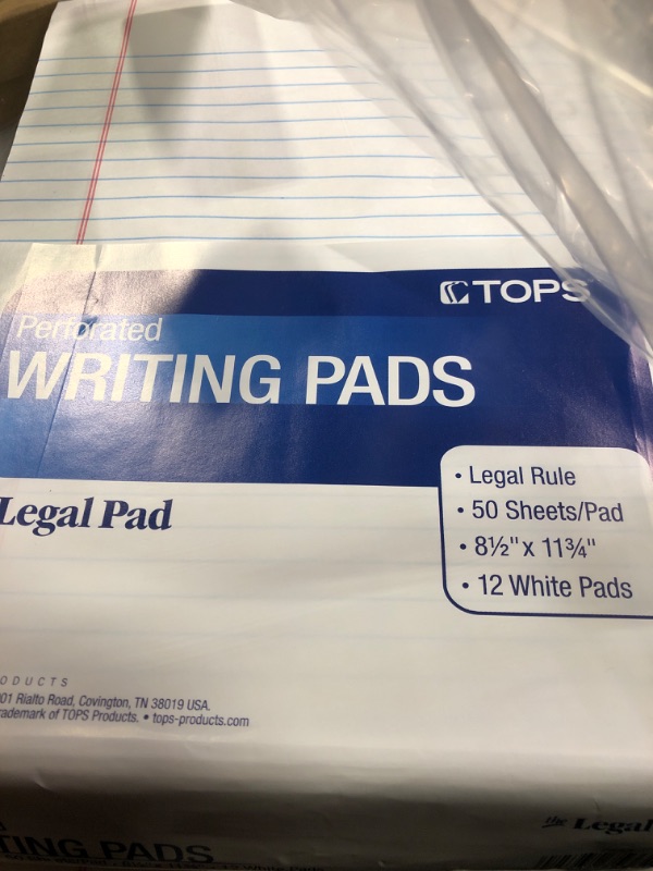 Photo 2 of tops the legal pad writing pads, 8-1/2 x 11-3/4, legal rule, 50 sheets, 12 pack (7533)