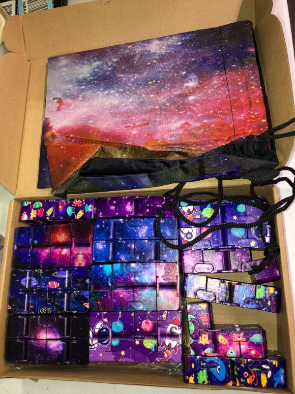 Photo 2 of 20 Pcs Galaxy Cubes Bulk Toys Gifts Space Astronaut Sensory Stress Anxiety Relief Universe Hand Mini Kill Time Finger Game Toys Block Party Favors Stuffers for Kids Adults ADHD Teens