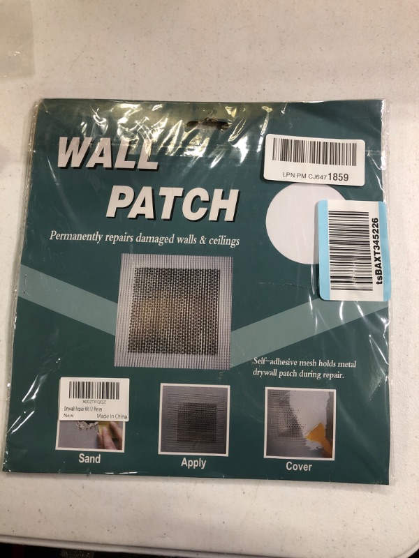 Photo 2 of WDSHCR Drywall Repair Kit 12 Pieces Aluminum Wall Repair Patch Kit, 4/6/8 inch Fiber Mesh Over Galvanized Plate, Dry Wall Hole Repair Patch Metal Patch with Extended Self-Adhesive Mesh (12 Pcs)