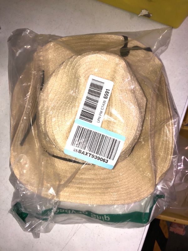 Photo 1 of Unittype 3 Set Straw Cowboy Hats and Bandanas Set Classic Western Cowboy Party Pack Red Bandanas Party Hat Accessories