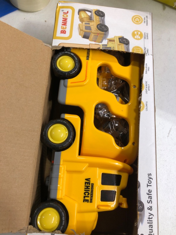 Photo 1 of Bennol Toddler Boy Toys for 1 2 3 4 5 Year Old Boys, Toddler Car Trucks Toys for Toddler Boys Ages 1-3 3-5, 5 in 1 Construction Car Truck Boys Toddlers Birthday Gifts