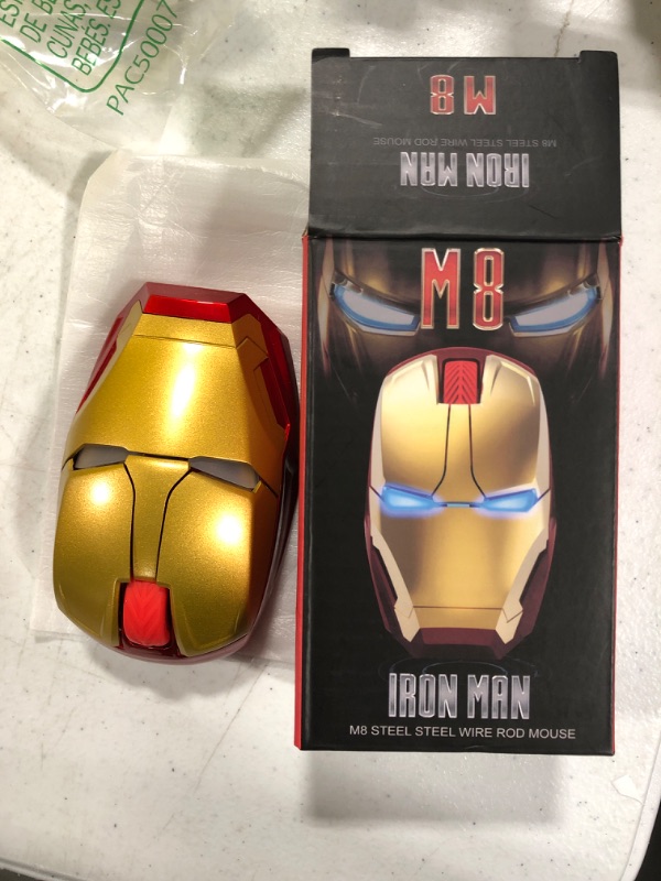 Photo 2 of Iron Man Wireless Mouse 2.4G Full Size Wireless Optical Mice with Nano USB Receiver, 3 Adjustable DPI Levels, 3 Buttons for Notebook, PC, Laptop, Computer, MacBook (Gold)
MISSING KEYCHAIN