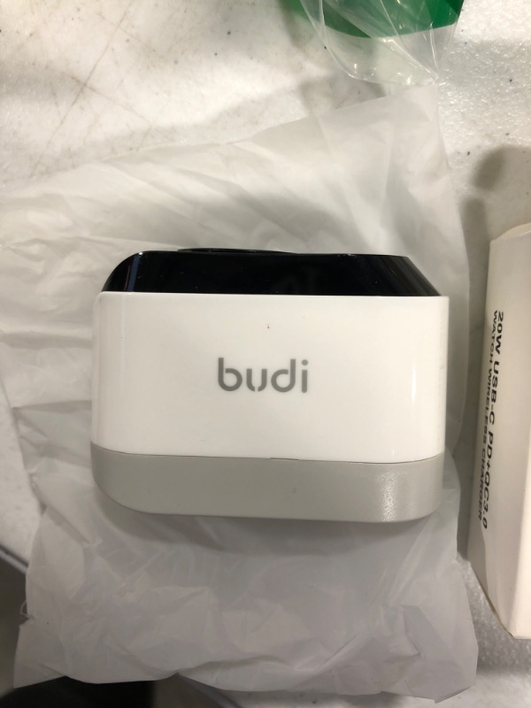 Photo 3 of BUDI iPhone Fast Charger with Foldable Apple Watch Wireless Charging USB PD 38W Wall Charge Travel Charger for Apple Watch Block Wall Charger iPhone 13/12/Mini/12 Pro Max Phone AirPods, Apple Watch
BOX HAS MINOR DAMAGE