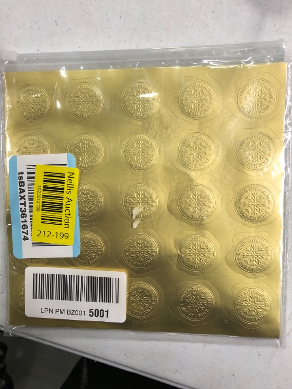 Photo 1 of 300 Pcs Christmas Wax Seal Stickers Gold Embossed North Pole Stickers Adhesive Reindeer Snowflake Official Seal Santa Stickers for Envelopes from Santa Stamp Party Favors Cards Invitations Gift 