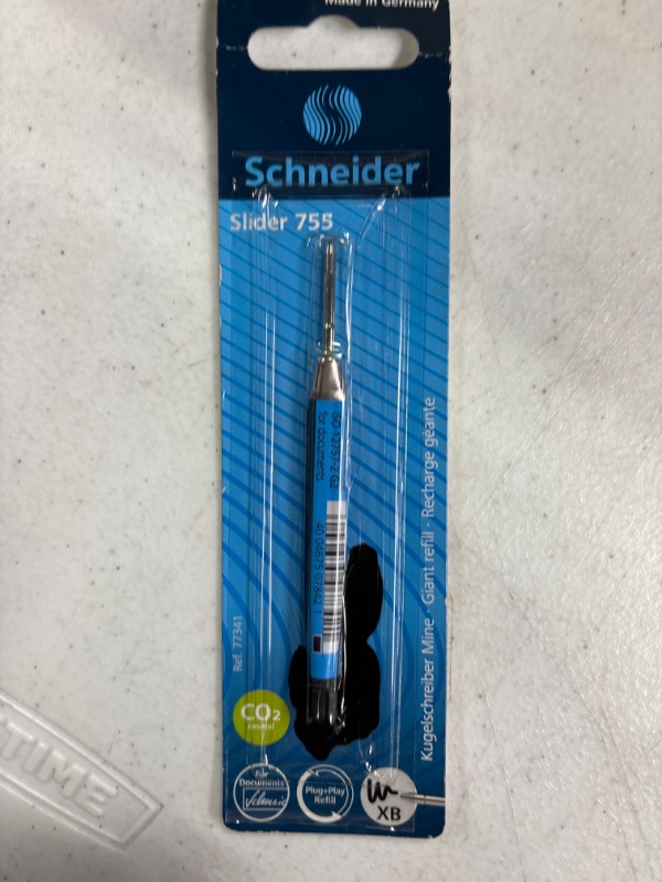 Photo 2 of Schneider 77341 Slider 755 Ballpoint Pen Refill (ViscoGlide Technology, Indelible, Line Width XB), Pack of 1, Black Black 1er Blisterkarte XB