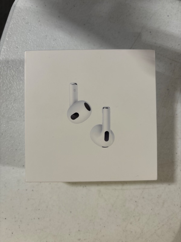 Photo 4 of Apple AirPods (3rd Generation) Wireless Ear Buds, Bluetooth Headphones, Personalized Spatial Audio, Sweat and Water Resistant, Lightning Charging Case Included, Up to 30 Hours of Battery Life
