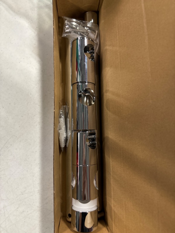Photo 1 of OFFO Shower Slide Bar 24 Inches Adjustable Installation Distance 18-24 Inches with 360° Adjustable Handheld Shower Head Holder for Bathroom, Screw Wall Mounted, Chrome Finish 24 Inch Chrome