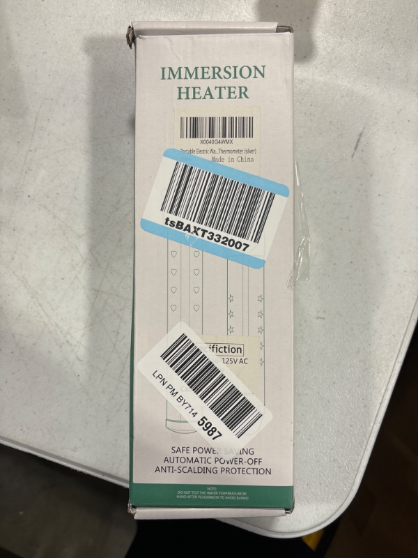 Photo 1 of  Immersion Water Heater with 304 Stainless Steel Cover Intelligent Temperature Control and Digital LCD Thermometer Electric Portable Bucket Heater Heat 5 Gallons of Water in Minutes 1500W
MISSING THERMOMETER