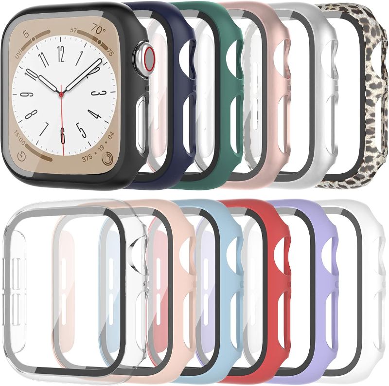 Photo 1 of [12 Pack] Case Compatible with Apple Watch 40mm SE 2 Series 6 5 4 SE with Tempered Glass Screen Protector, HASDON Hard PC Bumper Overall Shockproof Protective Cover for iWatch 40mm Accessories