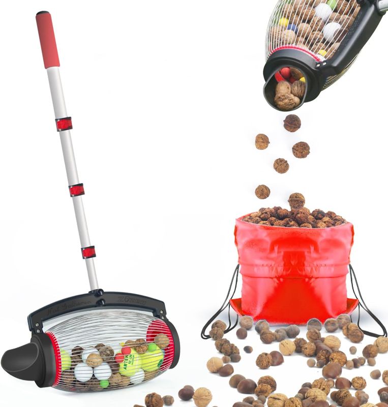Photo 1 of ** MISSING PARTS ** Zozen Nut Gatherer, Walnut Picker Upper Roller, Pinecone Picker Upper - Directly Dump Outlet | Apply to Pinecone, Hickory, Chestnuts, Buckeyes, Golf, Crab Apple Objects Size 1'' to 2.5''; 1.5 Gallon