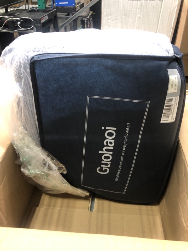 Photo 1 of **USED** Guohaoi Knitted Weighted Blanket(Light Grey 60"x80" 15lbs),Home Décor Cooling Throw Blanket for Hot Sleepers,Hand Made Chunky Knit Heavy Blanket for Adults Use on Queen/King Size Bed