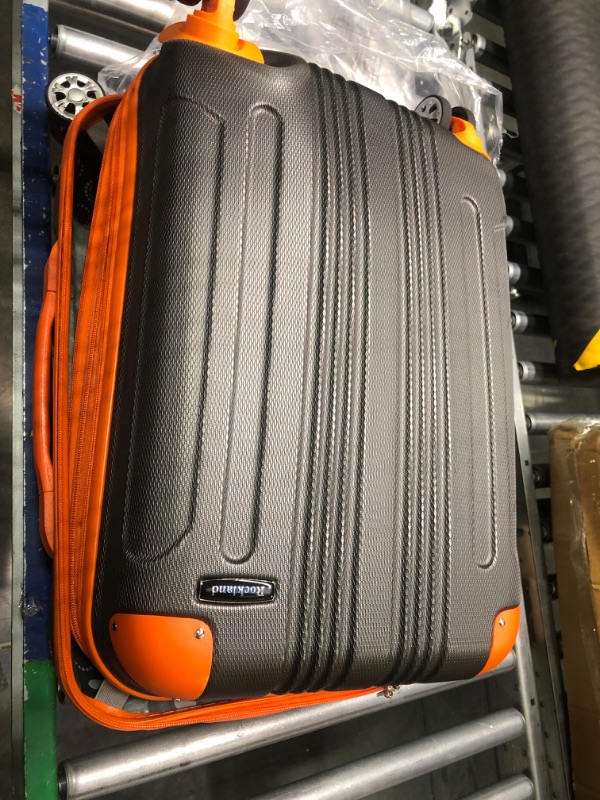 Photo 3 of ***DAMAGED***Rockland Melbourne Hardside Expandable Spinner Wheel Luggage, Charcoal, Carry-On 20-Inch Carry-On 20-Inch Charcoal