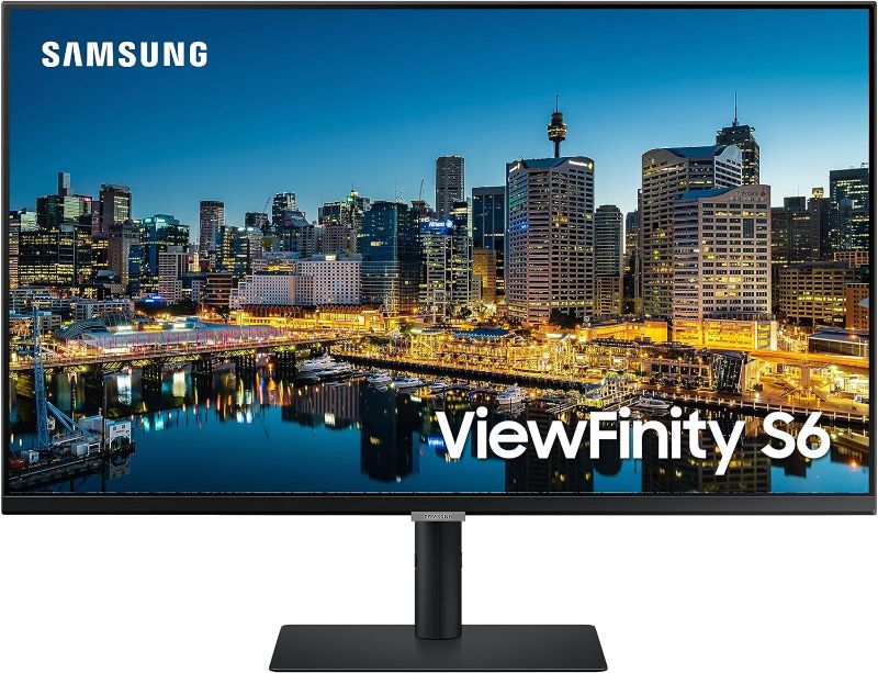 Photo 1 of SAMSUNG 32-Inch Viewfinity QHD 2K Computer Monitor, Fully Adjustable Stand, USB-C, DisplayPort Daisy Chain, Ethernet, HDMI, HDR10, 3-YR Warranty, LS32A600UUNXGO,Black