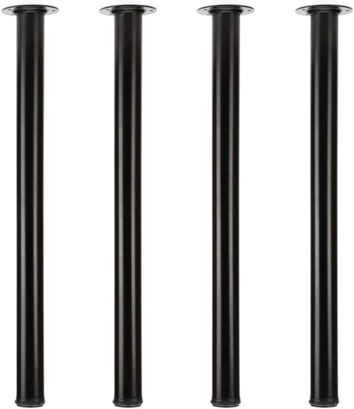 Photo 1 of QLLY 28 inch Adjustable Metal Desk Legs, Office Table Furniture Leg Set, Set of 4 (Black)