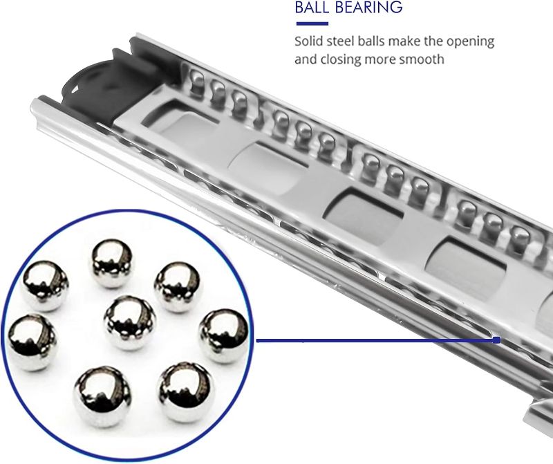 Photo 1 of 10 Pairs of 22 Inch Hardware 3-Section Full Extension Ball Bearing Side Mount Drawer Slides,