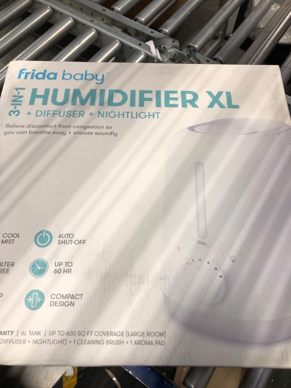 Photo 2 of Frida Baby 3-in-1 Humidifier XL + Diffuser + Nightlight | All-Day Operation for Large Rooms, Top-Fill 6L Tank, Variable Cool-Mist Control, Auto Shut-Off, Quiet, Carry Handle, Night Light, Diffuser 1.6 Gallon Tank (6.0 Liter Tank)