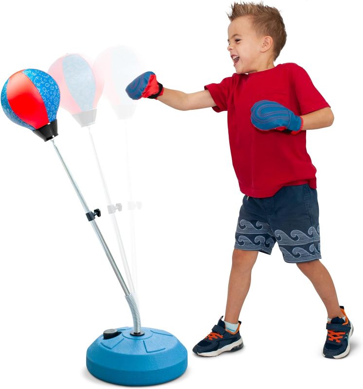 Photo 1 of *GLOVES NOT INCLUDED**TechTools Punching Bag for Kids, Reflex Boxing Bag with Stand - Kids Boxing Set Includes Kids Boxing Gloves - Height Adjustable, Gifts Idea for Boys and Girls Ages 3-8 Years Old
