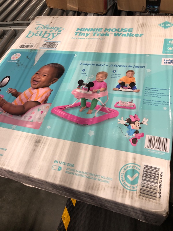 Photo 2 of Disney Baby Minnie Mouse 2-in-1 Forever Besties Baby Walker - Easy Fold Frame and Removable Toy Station, Age 6 Months+ Minnie Forever Besties