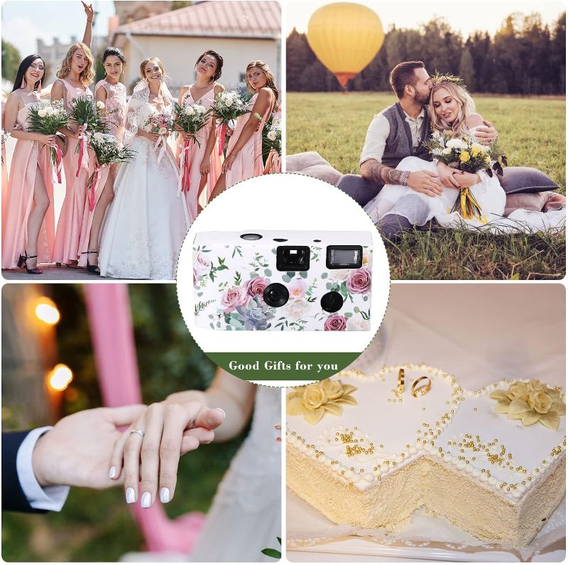 Photo 2 of 10 Pack Disposable Camera for Wedding, 34mm Single Use Camera with Flash and Hand Strap Disposable Cameras One Time Camera for Gathering Wedding Anniversary Travel Camp Party Supply