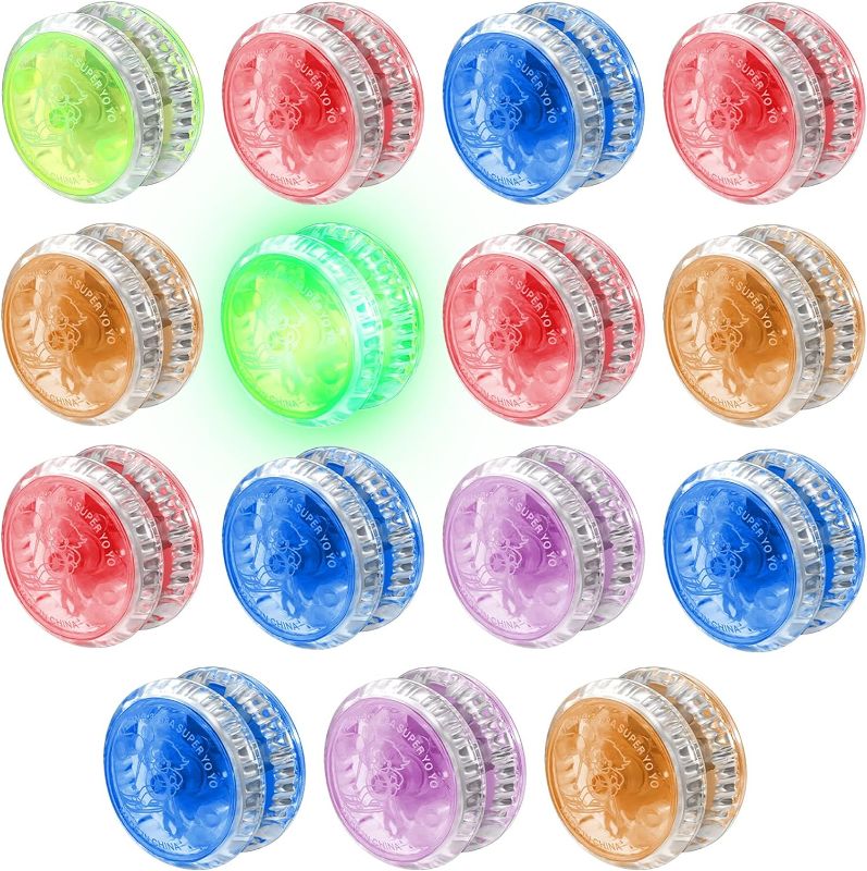 Photo 1 of 14 Pieces Yoyo Party Favors LED Light up Yo Yo Ball Bulk Responsive Bearing Ball Colorful Plastic Auto Return Entertaining Toy for Teens Adults Beginner Yoyo Party Favors Gift