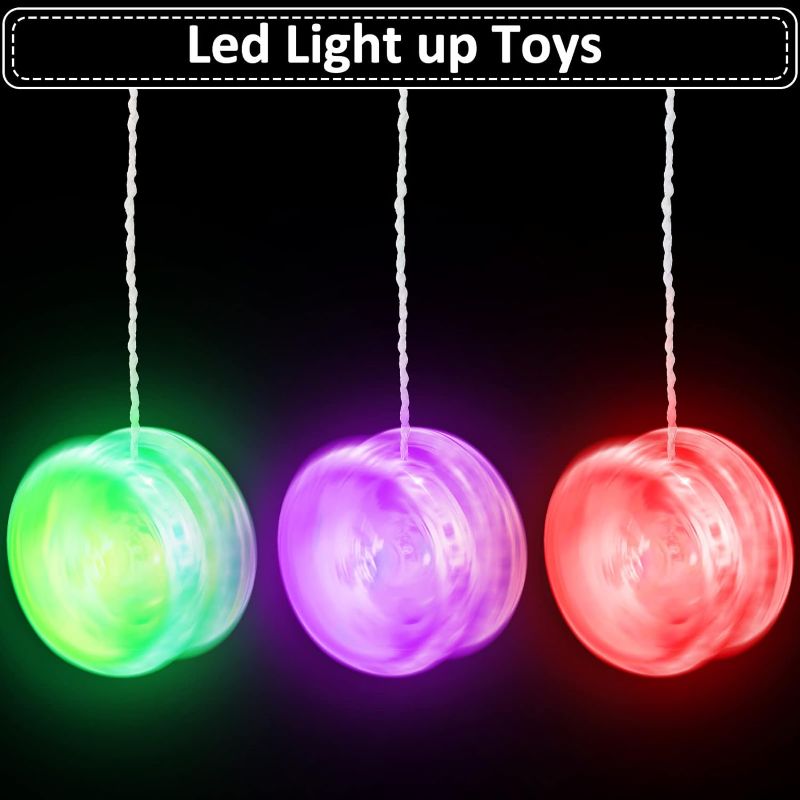 Photo 2 of 14 Pieces Yoyo Party Favors LED Light up Yo Yo Ball Bulk Responsive Bearing Ball Colorful Plastic Auto Return Entertaining Toy for Teens Adults Beginner Yoyo Party Favors Gift