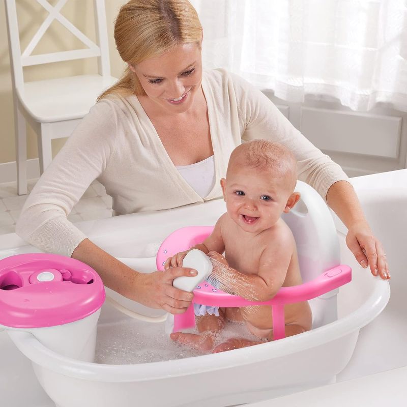 Photo 1 of Baby Bath Seat for Babies 6 to 18 Months / Non-Slip Infants Toddlers Taking Bath by Sitting in Bath Tub Chair 2022 Upgraded (Pink)