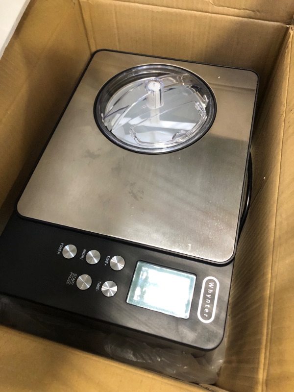 Photo 2 of *** FOR PARTS ONLY ** Whynter ICM-200LS Upright Automatic Ice Cream Maker 2.1 Quart Capacity with Built-in Compressor, No Pre-Freezing, LCD Digital Display, Timer, Stainless Steel Stainless Steel- Ice Cream Maker