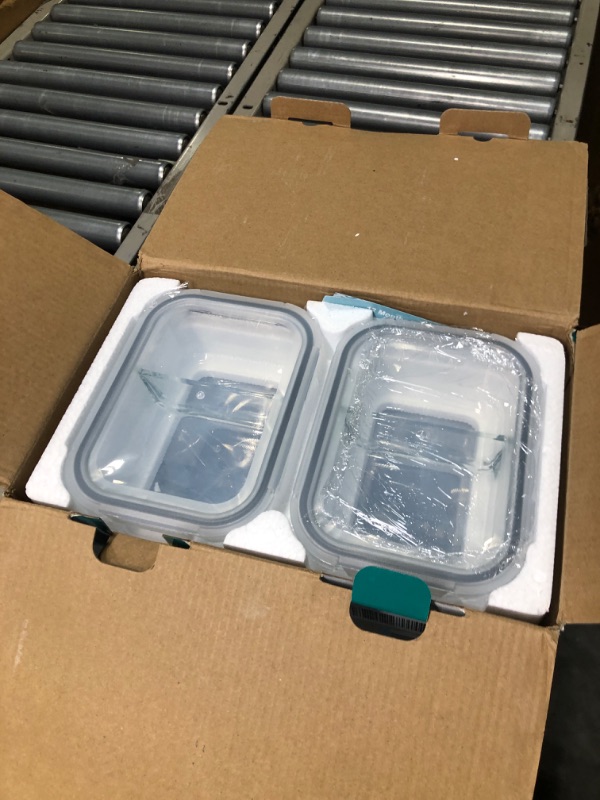 Photo 3 of 10 Pack Glass Meal Prep Containers 2 Compartment, Glass Food Storage Containers with Lids, Airtight Glass Lunch Bento Boxes, BPA-Free & Leak Proof (10 lids & 10 Containers) 