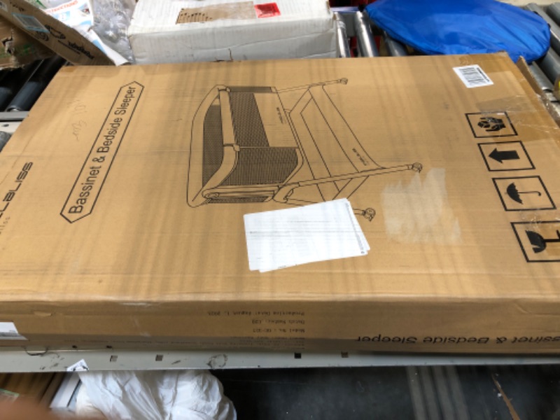 Photo 1 of ANGELBLISS Baby Bassinet Bedside Sleeper, Easy Folding Portable Bassinet for Baby with Wheels, Adjustable Height, Included Mattress