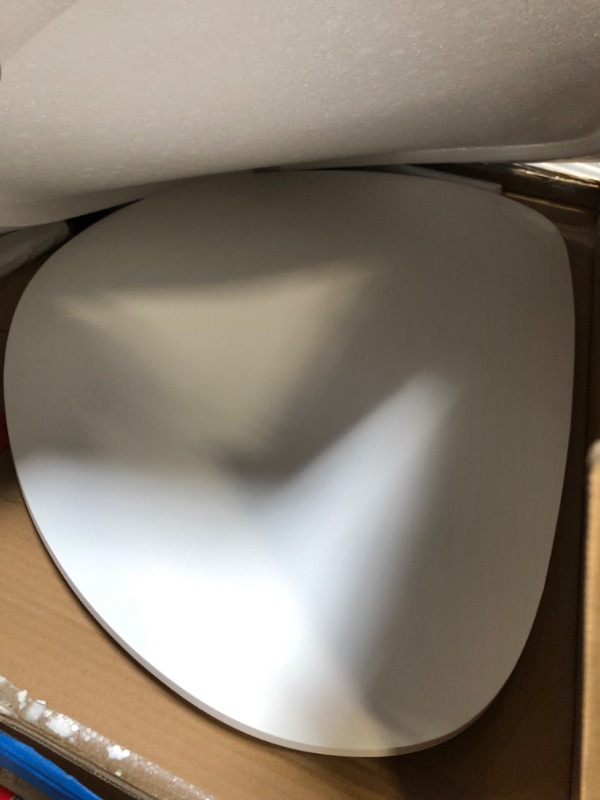 Photo 1 of FIRMINANA Small White Oval Coffee Table for Living Room,Mid Century Modern Coffee Table,White,18.9" D x 33.47" W x 15.75" H White Small?33.5in?