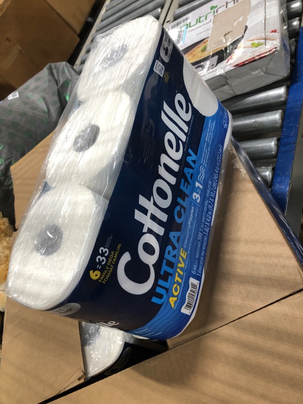 Photo 2 of Cottonelle Ultra Clean Toilet Paper with Active CleaningRipples Texture, Strong Bath Tissue, 6 Family Mega Rolls (6 Family Mega Rolls = 33 Regular Rolls), 388 Sheets per Roll