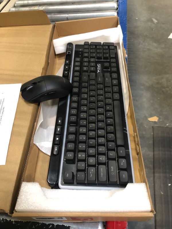 Photo 1 of Wireless Gaming Keyboard and Mouse, Rechargeable Rainbow Backlit Wireless Keyboard and Ergonomic Light Up Mouse Combo for Windows, Mac, PC, Laptop