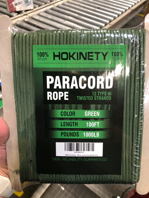 Photo 1 of 1000Ib Paracord Rope - 100ft / 200ft / 500ft / 1000ft 4mm,12 Strand Parachute Spool Cord,para Cord Lanyard for Camping,Hammock,Clothsline,Hiking,Fishing,Survival braceletand Survival Armygreen 100ft