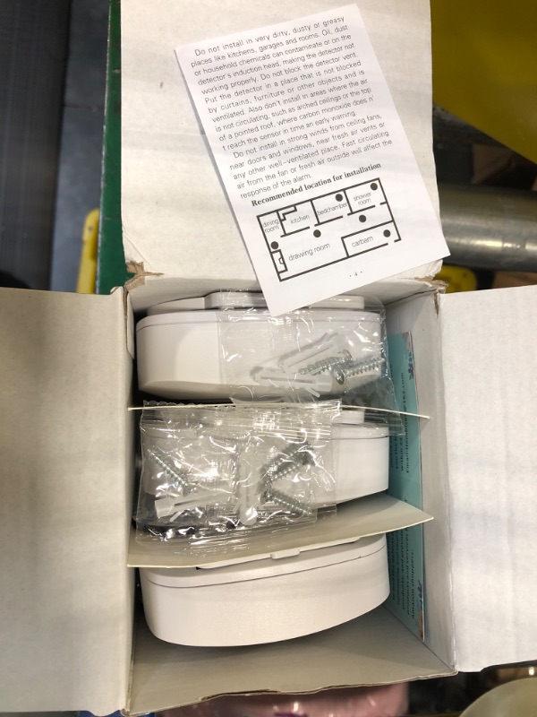 Photo 1 of 3 Packs Carbon Monoxide Detectors - Hembisen CO Alarm Detector Monitor Battery Operated with Digital Display for House Kitchen Restaurant Hotel Office