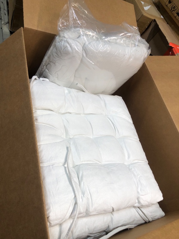 Photo 1 of **USED** SQUARE MOON 6 Pack Seat Cushion, Chair Cushion, Comfort Chair Pads, Chair Mat for Indoor, Outdoor Dining Chair, Office Chair, Desk Chair 16 Inch × 16 Inch × 6 Pack Ivory