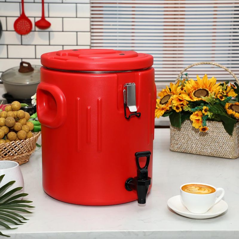 Photo 1 of 3.5 Gallon Insulated Beverage Dispenser with Stainless Steel Interior and Spigot Water Insulated Beverage Cooler Drink Container with Spout Cold Hot Drink Dispenser for Parties Camping