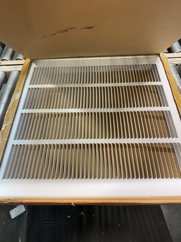 Photo 3 of 22" x 24" Return Air Grille - Sidewall and Ceiling - HVAC Vent Duct Cover Diffuser - White [Outer Dimensions: 23.75w X 25.75"h]
