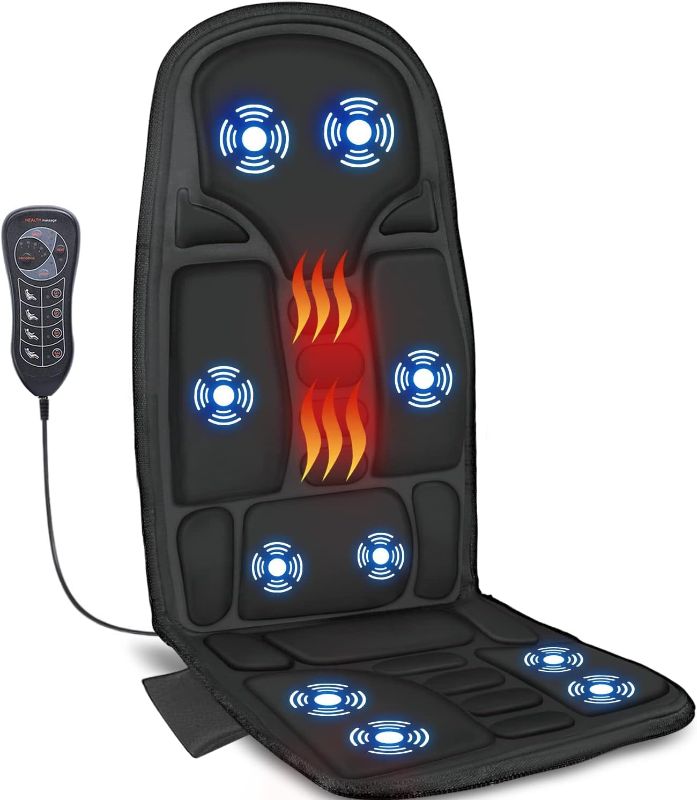 Photo 1 of **USED NEEDS CLEANED WITH PET HAIR** SLOTHMORE Vibration-Back-Massager with Heat, Back-Massage-Cushion, Chair Seat Massager with 10 Vibrating Nodes to Release Stress and Fatigue, for Home Office Use
