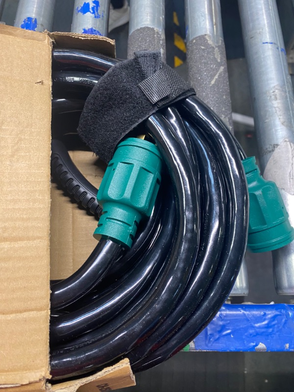 Photo 1 of 25FT 30 Amp Generator Extension Cord 4 Prong, NEMA L14-30P/L14-30R 10 Gauge STW 125/250V Twist Lock Generator Cord Heavy Duty, Green ETL Listed
