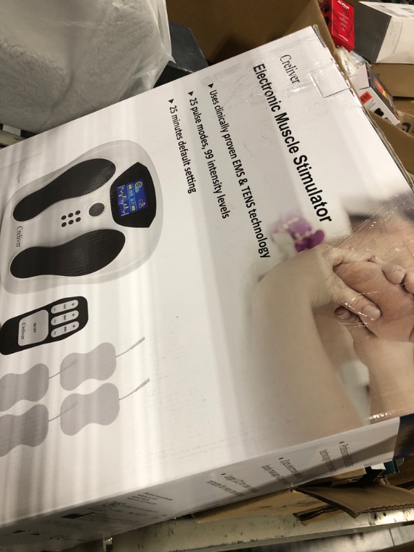 Photo 2 of Creliver Foot Nerve Muscle Stimulator Pro, TENS & EMS Foot Massager for Neuropathy, Circulation and Body Pain Relief, Electric Feet Legs Blood Circulation Machine, FSA or HSA Eligible Black, White