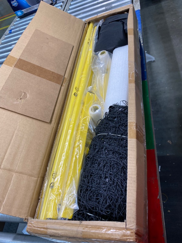 Photo 1 of A11N Portable Pickleball Net System, Designed for All Weather Conditions with Steady Metal Frame and Strong PE Net, Regulation Size Net with Carrying Bag Yellow&Black