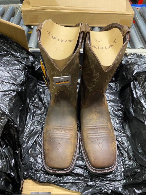 Photo 3 of ARIAT Men's Groundbreaker Square Toe Work Boot 13 Brown