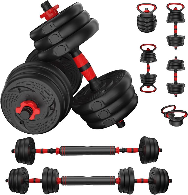 Photo 1 of Adjustable Weights Dumbbells Set,20LBS 44LBS Barbell Weight Set for Home Gym,Dumbbells Set of 2 Hand Weights at Home,Push-up,Free Weight Set Fitness Exercise Workout Equipment for Man Women
