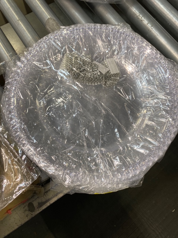 Photo 2 of **USED**  MYEventProducts 8 Pack | 13 inch Glass Clear Charger Plates | Fancy Glass Charger Plates for Wedding Reception| Heavy Duty, Durable & Sturdy Glass Chargers for Dinner Plates | Party Supplies (CLEAR)