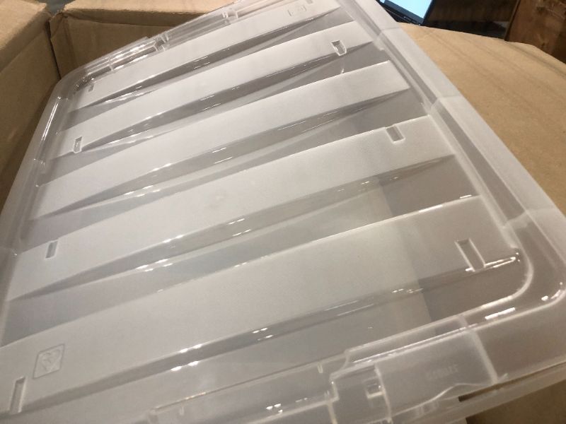 Photo 1 of ***damaged**IRIS USA 53 Qt. Plastic Storage Container Bin with Secure Lid and Latching Buckles, 6 pack - Clear, Durable Stackable Nestable Organizing Tote Tub Box Sports General Organization Garage Large