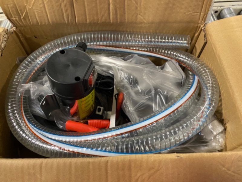 Photo 1 of 12 Volt Fuel Transfer Pump Kit,Diesel Transfer Pump with Nozzle & Hose for Diesel, Kerosene,Transformer,Machine Oil,12GPM Electric Self-Priming DC 12V Set
