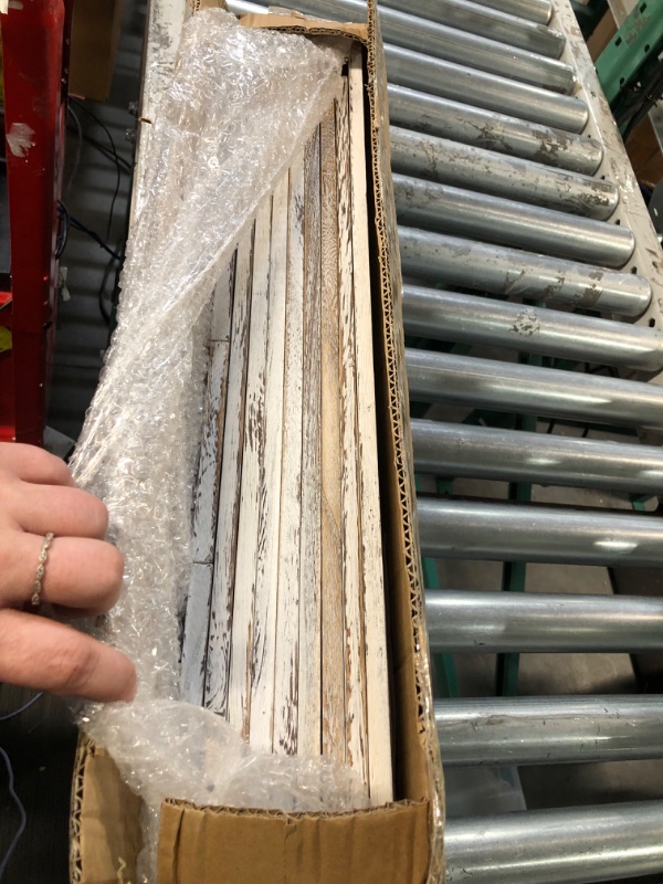 Photo 1 of Farmhouse White Oversize Coffee Mug Display Rack Wooden Display Shelves Rustic Wooden Floating Curio Shelf Travel Mug Shelf Wall Mounted Coffee Mug Rack Holder Shadow Box Shelf (22 Slots) 22 Slots Farmhouse White